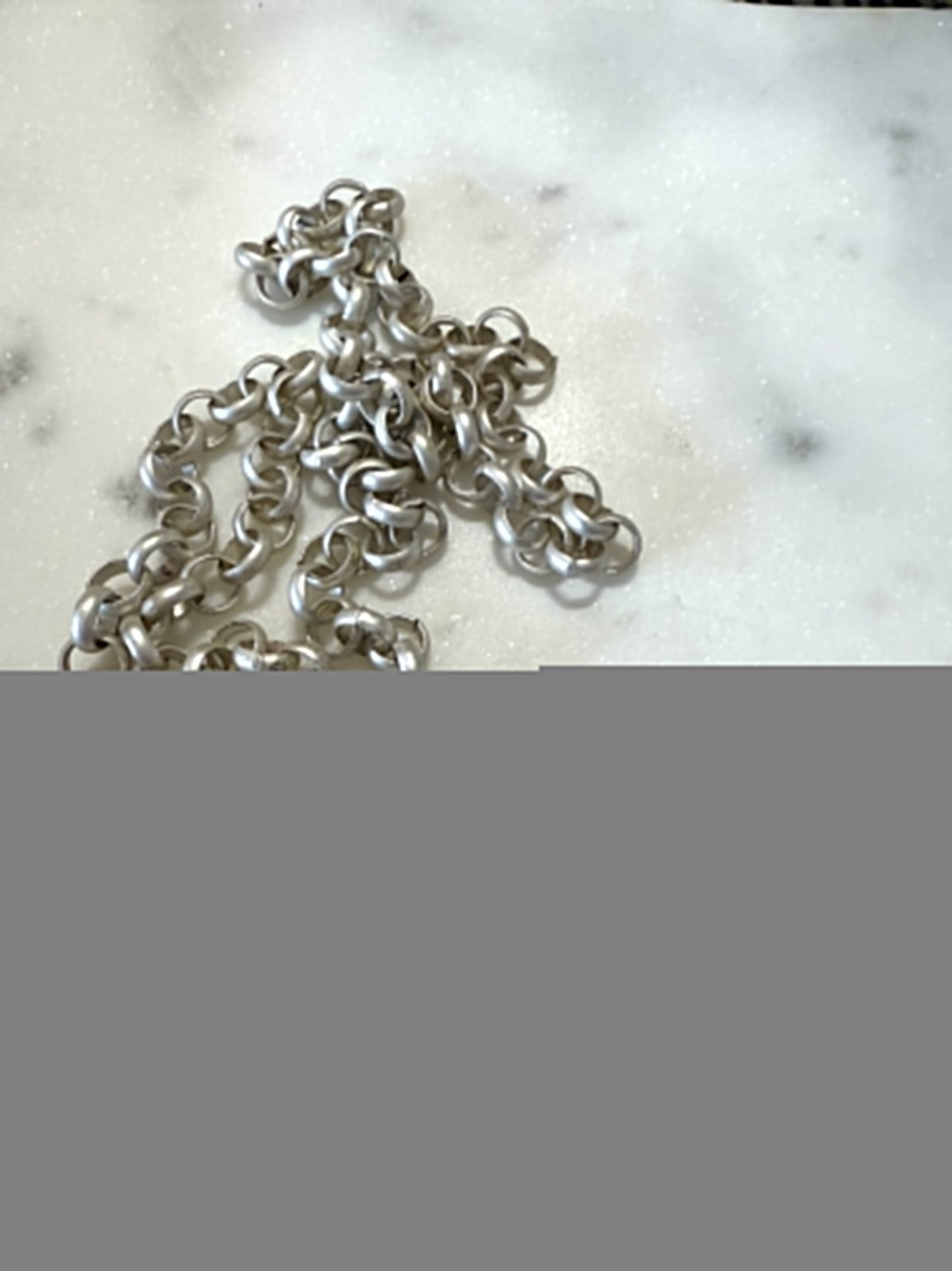 wit/zilveren ketting ( prijs per 10cm )