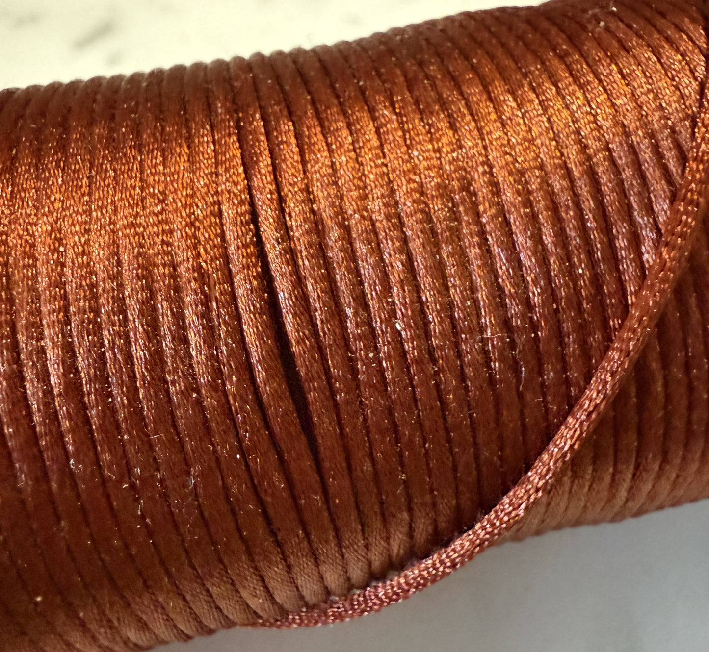 Satijnkoord terracotta ( prijs is per meter )