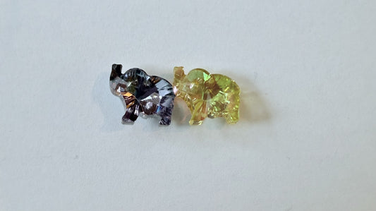 glas olifant Nr64 paars Nr65Geel