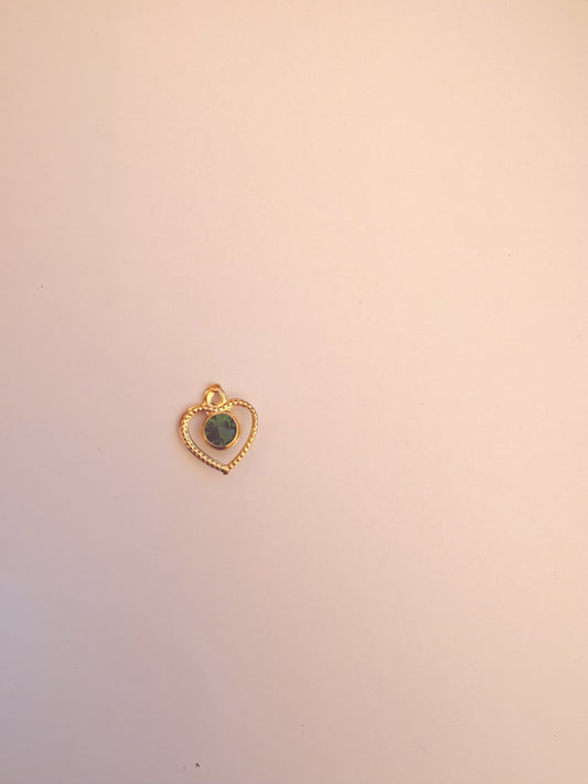 hart met blauw/groene steen