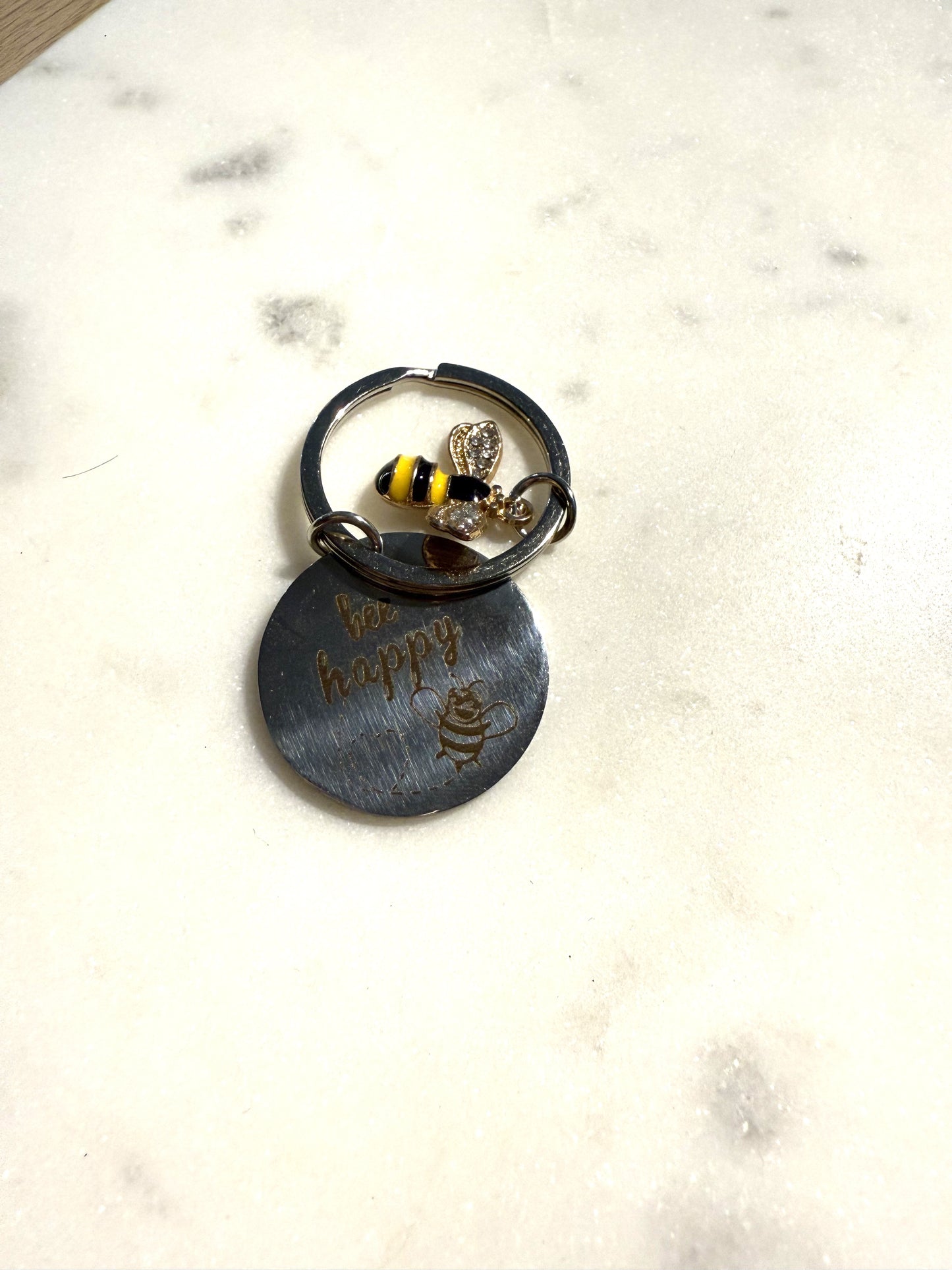 Bee happy sleutelhanger