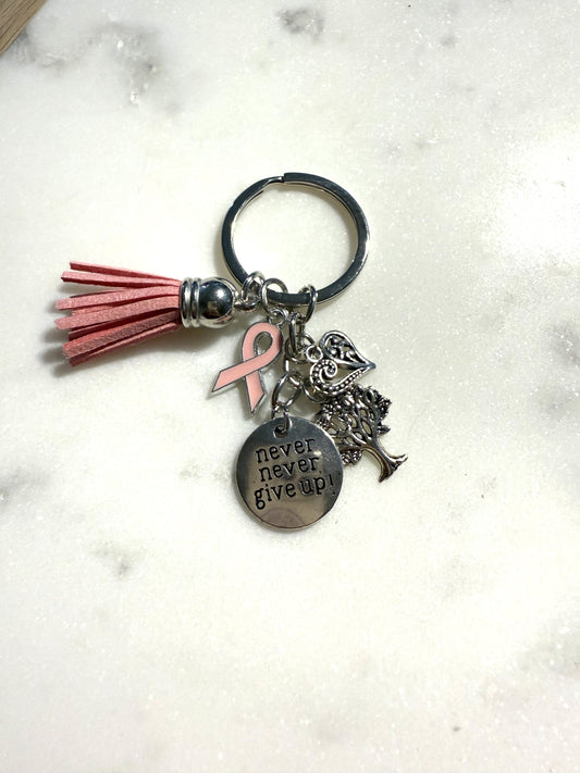 Never give up sleutelhanger