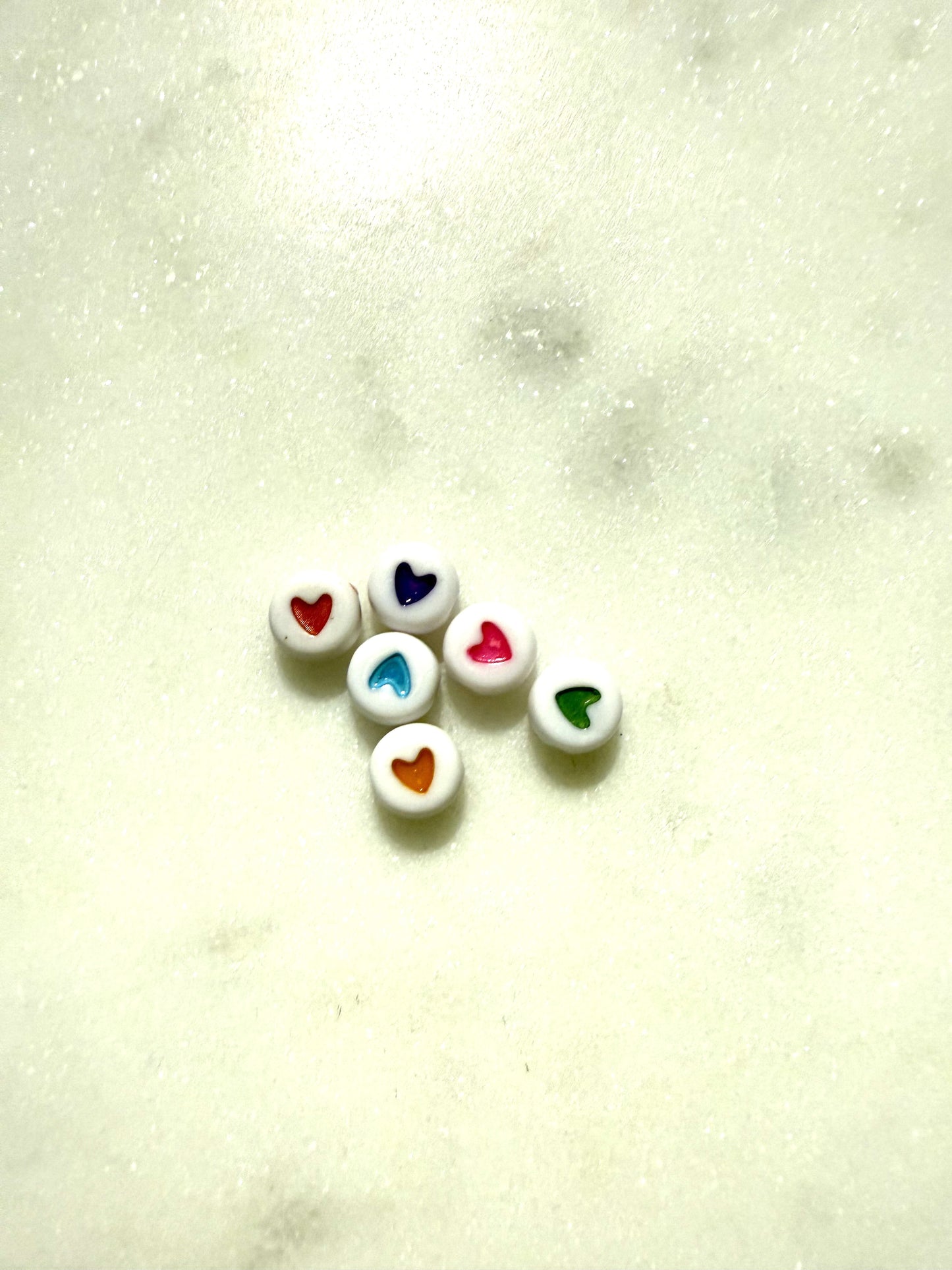 50 stuks acryl kraal mix hart