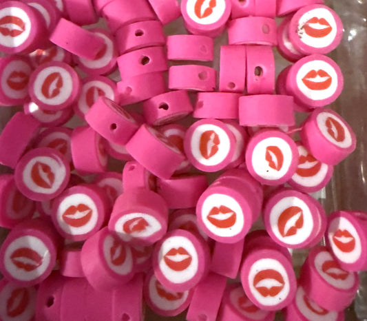 polymeer kralen fuchsia mondje