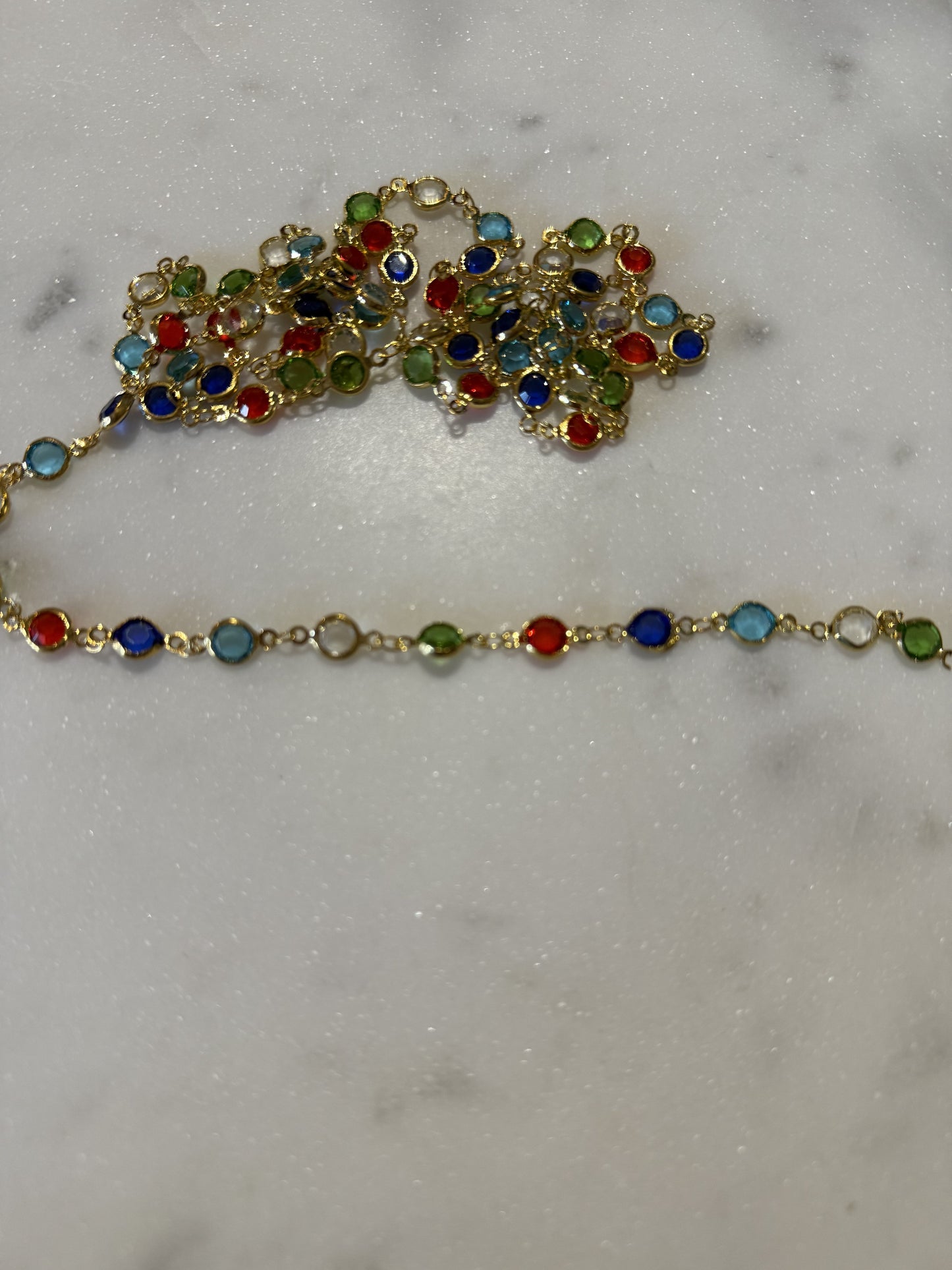 ketting met gekleurde steentjes ( prijs per 10cm )