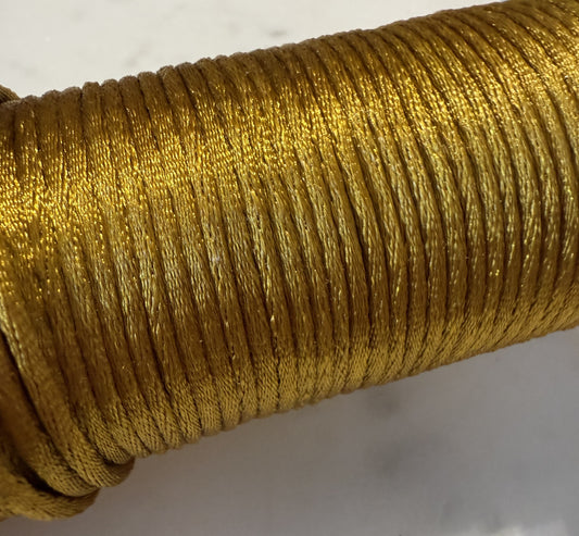 Satijnkoord okergeel ( prijs is per meter )