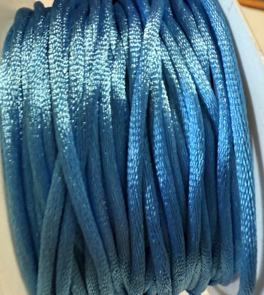 Satijnkoord lichtblauw ( prijs is per meter )