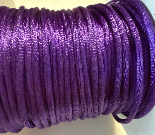 Satijnkoord paars ( prijs is per meter )