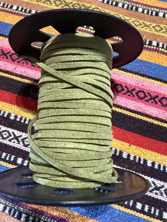 Suede veter groen ( prijs is per meter )