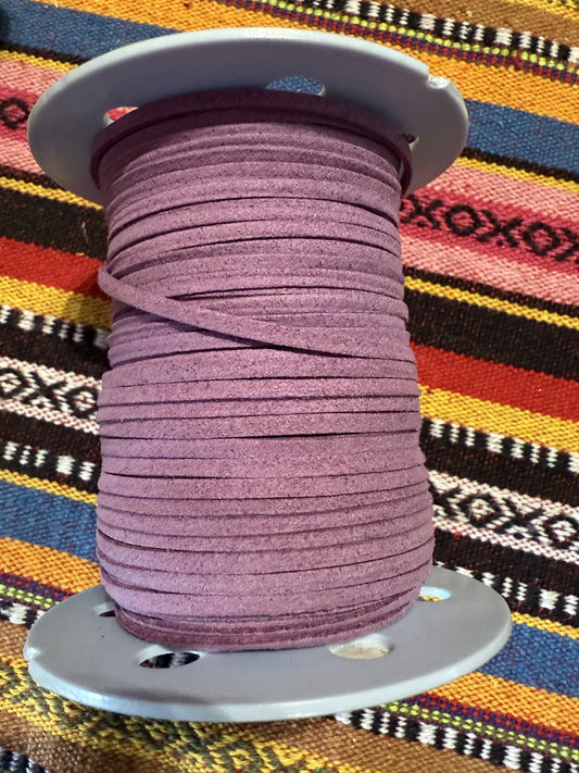 suede veter paars ( prijs is per meter )