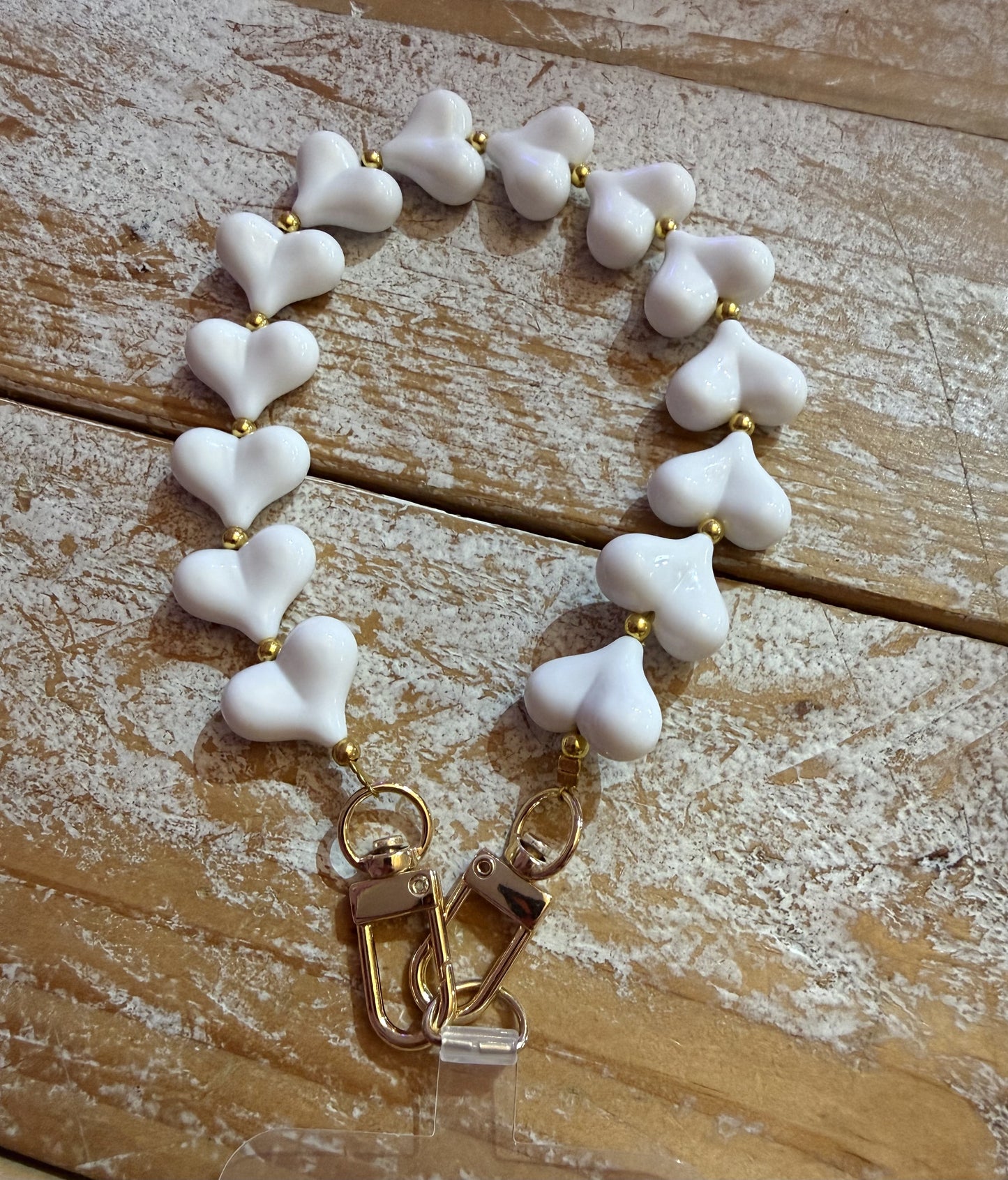 Hartjes telefoonkoord wit