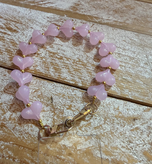 Roze hartjes telefoonkoord